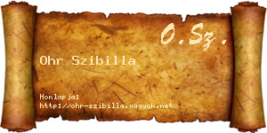 Ohr Szibilla névjegykártya
